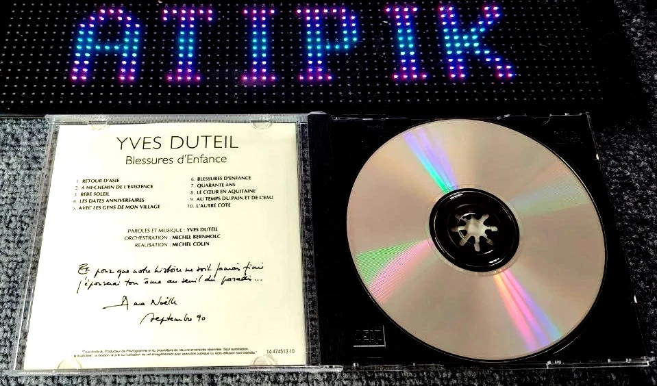 🎹 Cd Yves Duteil - Blessures D'Enfance - Origineel album 1990 🌹 – photo 4